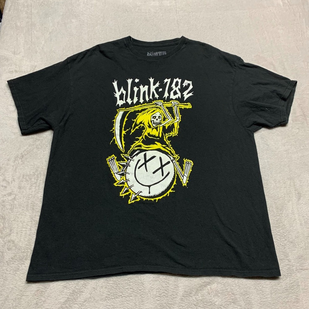 Blink-182 | 2023/24 World Tour T-Shirt Men XXL 2XL‎ Short Sleeve Punk Rock Black